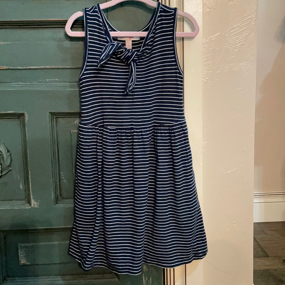 Super soft dress navy and white